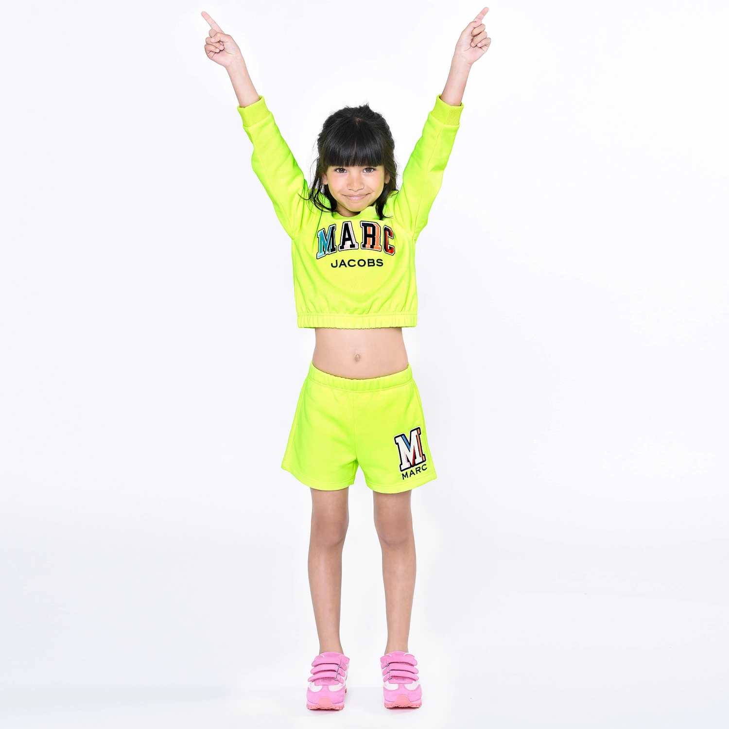 MARC JACOBS Girls Yellow Cropped Logo Sweatshirt 4 MARC JACOBS Girls Yellow Cropped Logo Sweatshirt - Image 2