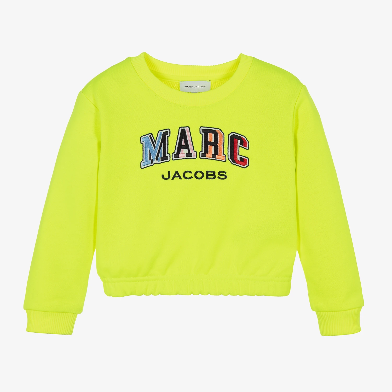 MARC JACOBS Girls Yellow Cropped Logo Sweatshirt 3 MARC JACOBS Girls Yellow Cropped Logo Sweatshirt