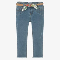 Mayoral Girls Blue Studded Denim Jeans