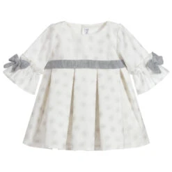 Mebi Ivory & Silver Cotton Dress