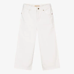 Michael Kors Kids Girls White Cotton Jeans