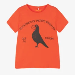 Mini Rodini Red Organic Cotton Pigeon T-Shirt