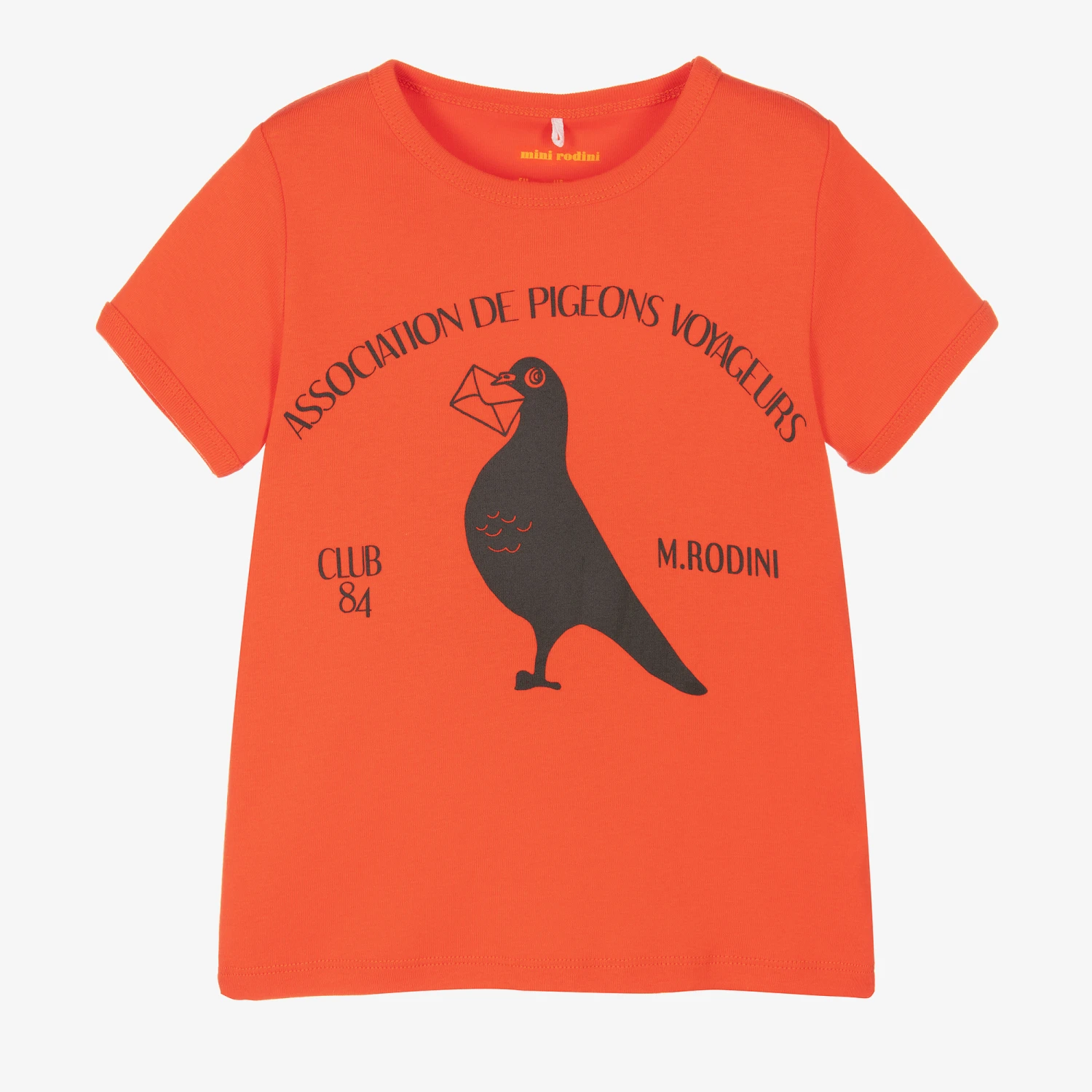 Mini Rodini Red Organic Cotton Pigeon T-Shirt 3 Mini Rodini Red Organic Cotton Pigeon T-Shirt