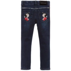 Monnalisa Blue Denim Studded Jeans -Babie Fashion Shop monnalisa blue denim studded jeans 341372 06249c7145633fb7ce72f42bee922e680073bb70