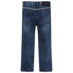 Monnalisa Chic Girls Blue Cotton Denim Jeans -Babie Fashion Shop monnalisa girls blue cotton denim jeans 261874 011861373de4f1c1f66c8377eb27ef9a82c66386