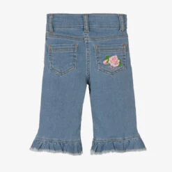 Monnalisa Girls Blue Frill Cotton Denim Jeans -Babie Fashion Shop monnalisa girls blue frill cotton denim jeans 503361 372152fc8e2b1426f3e5dc23c1f5f90d57e4c748