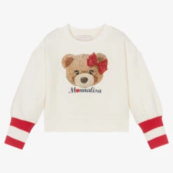 Monnalisa Girls Ivory Teddy Sweatshirt