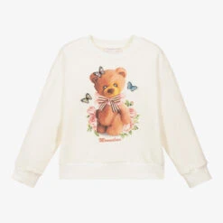 Monnalisa Ivory Bear Sweatshirt