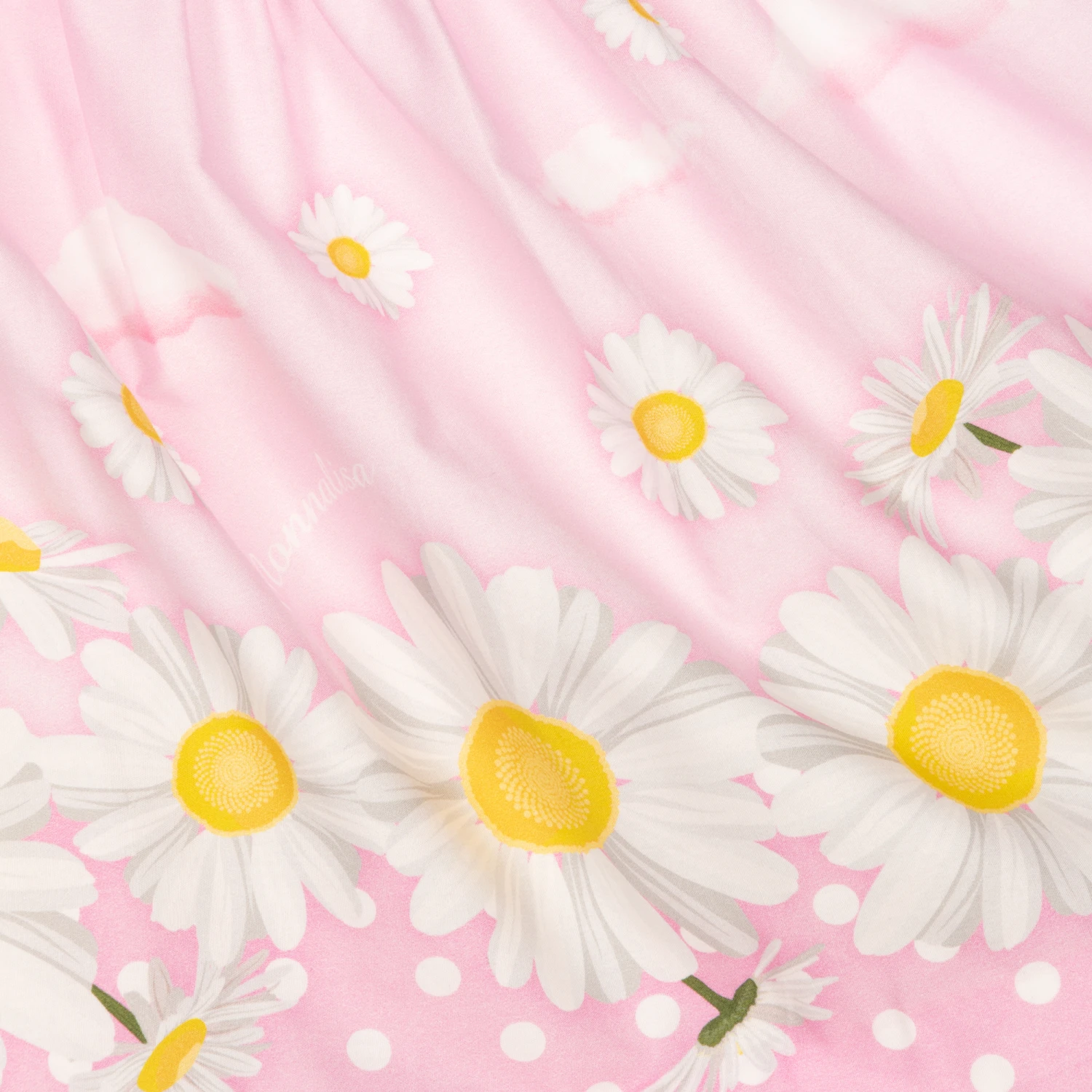 Monnalisa Pink & Ivory Daisies Dress 6 Monnalisa Pink & Ivory Daisies Dress - Image 4