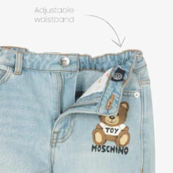 Moschino Kid-Teen Blue Denim Teddy Logo Jeans -Babie Fashion Shop moschino blue denim teddy logo jeans 476654 a59d239bb94fc4130f7fe935a6ae9ea3bde0f67f