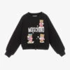 Moschino Kid-Teen Girls Black Cotton Logo Sweatshirt -Babie Fashion Shop moschino girls black cotton logo sweatshirt 537335 b953730c1a2f2160649a5d1e8e6c221763bbc081