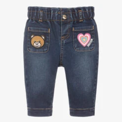 Moschino Baby Girls Blue Pull-On Jeans