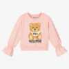 Moschino Kid-Teen Girls Pink Logo Sweatshirt -Babie Fashion Shop moschino girls pink logo sweatshirt 476739 7ef3afe1700f9be8290170d559a26efea56b434a