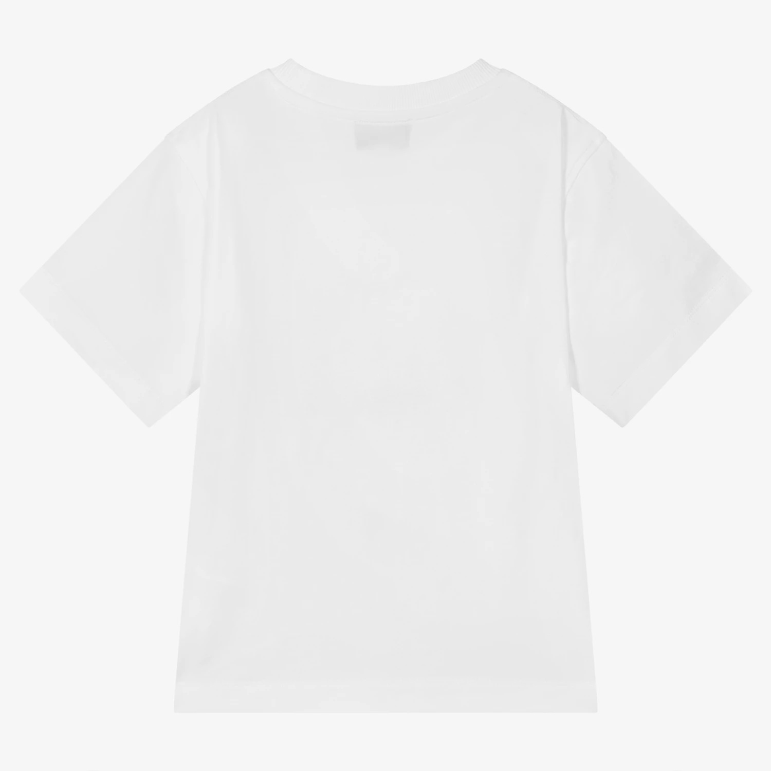 Moschino Kid-Teen Girls White Rhinestone Logo Maxi T-Shirt 4 Moschino Kid-Teen Girls White Rhinestone Logo Maxi T-Shirt - Image 2