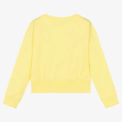 Moschino Kid-Teen Girls Yellow Cropped Cotton Sweatshirt 5 Moschino Kid-Teen Girls Yellow Cropped Cotton Sweatshirt -Babie Fashion Shop moschino girls yellow cropped cotton sweatshirt 508658 294c42482896919b498dafad798d4a81fc35af0d