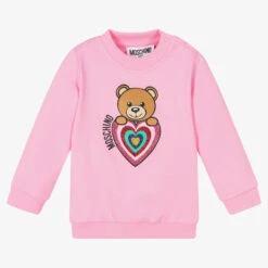 Moschino Baby Pink Teddy Heart Sweatshirt