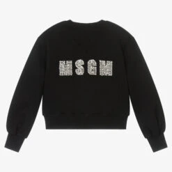 MSGM Girls Black Logo Sweatshirt