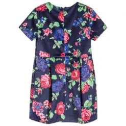 MSGM Girls Blue Floral Velvet Dress -Babie Fashion Shop msgm girls blue floral velvet dress 179432 1a89372b1ad3262257565b9e975b0866a630d242