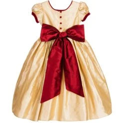 Nicki Macfarlane Girls Gold & Red Silk Dress -Babie Fashion Shop nicki macfarlane girls gold red silk dress 133793 9171035c37c5dc7f6d17fd19d42e0b151d714832