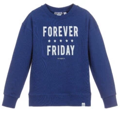 NIK&NIK Girls Blue Cotton Sweatshirt