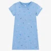Nike Girls Blue Cotton Logo Print Dress -Babie Fashion Shop nike girls blue cotton logo print dress 516815 daa02e1b0667dfc4f48182e1864f1a9904f1459d