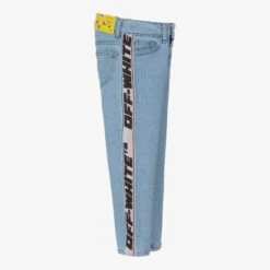 Off-White Girls Blue Denim Industrial Logo Jeans 9 Off-White Girls Blue Denim Industrial Logo Jeans -Babie Fashion Shop off white girls blue denim industrial logo jeans 506555 1ceb654c667b14364625094b0a05f66ae985f378