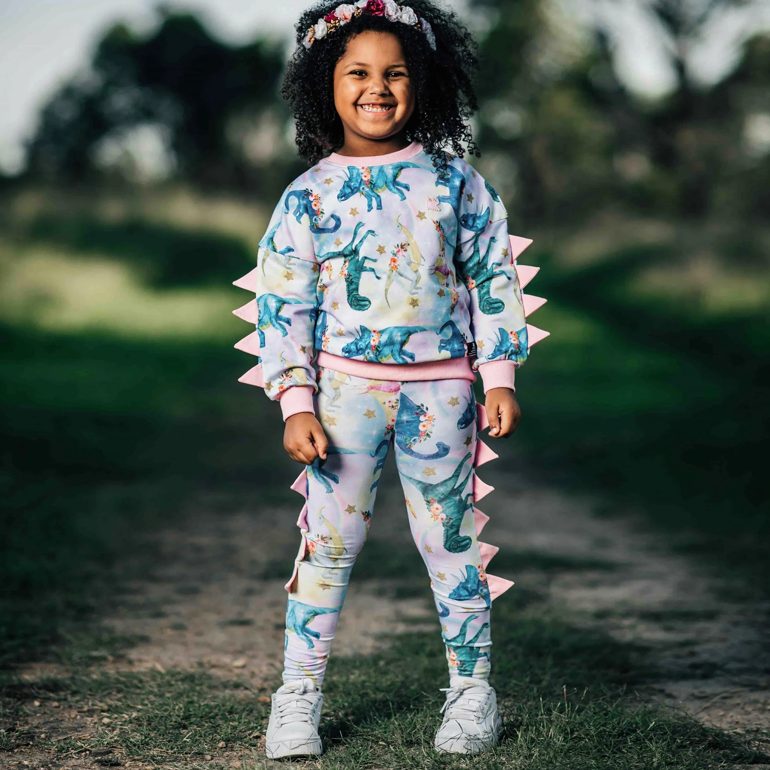 Rock Your Baby Girls Pink Dinosaur Sweatshirt 4 Rock Your Baby Girls Pink Dinosaur Sweatshirt - Image 2