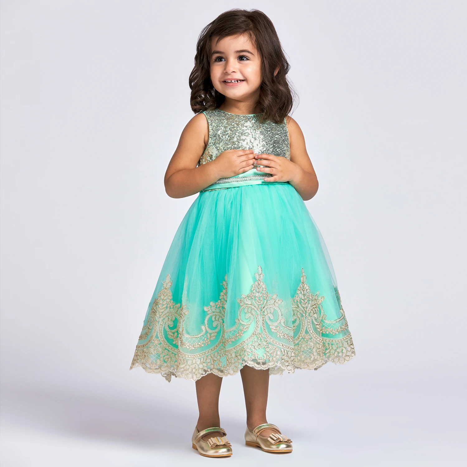 Romano Princess Green Sequin & Tulle Dress 4 Romano Princess Green Sequin & Tulle Dress - Image 2