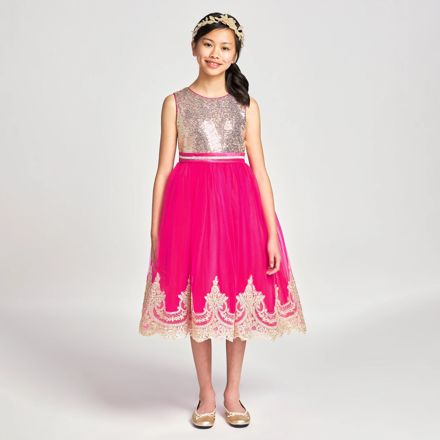 Romano Princess Pink Sequin & Tulle Dress 4 Romano Princess Pink Sequin & Tulle Dress - Image 2