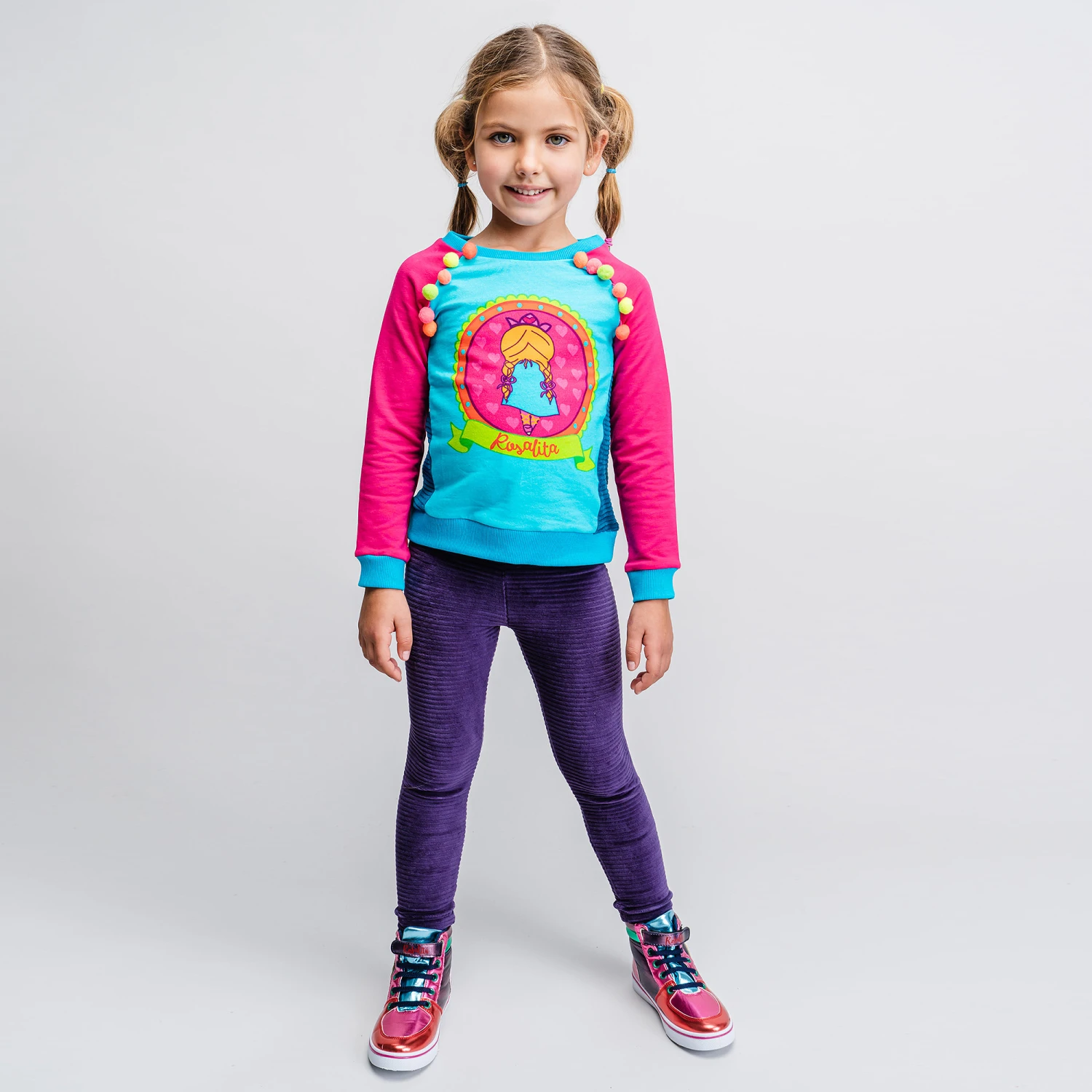 Rosalita Señoritas Girls Blue Cotton Sweatshirt 4 Rosalita Señoritas Girls Blue Cotton Sweatshirt - Image 2