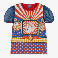 Rosalita Señoritas Girls Red & Blue Cotton Circus T-Shirt