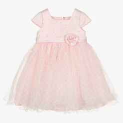 Sarah Louise Girls Pink Tulle Occasion Dress