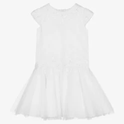 Sarah Louise Girls White Tulle Special Occasion Dress