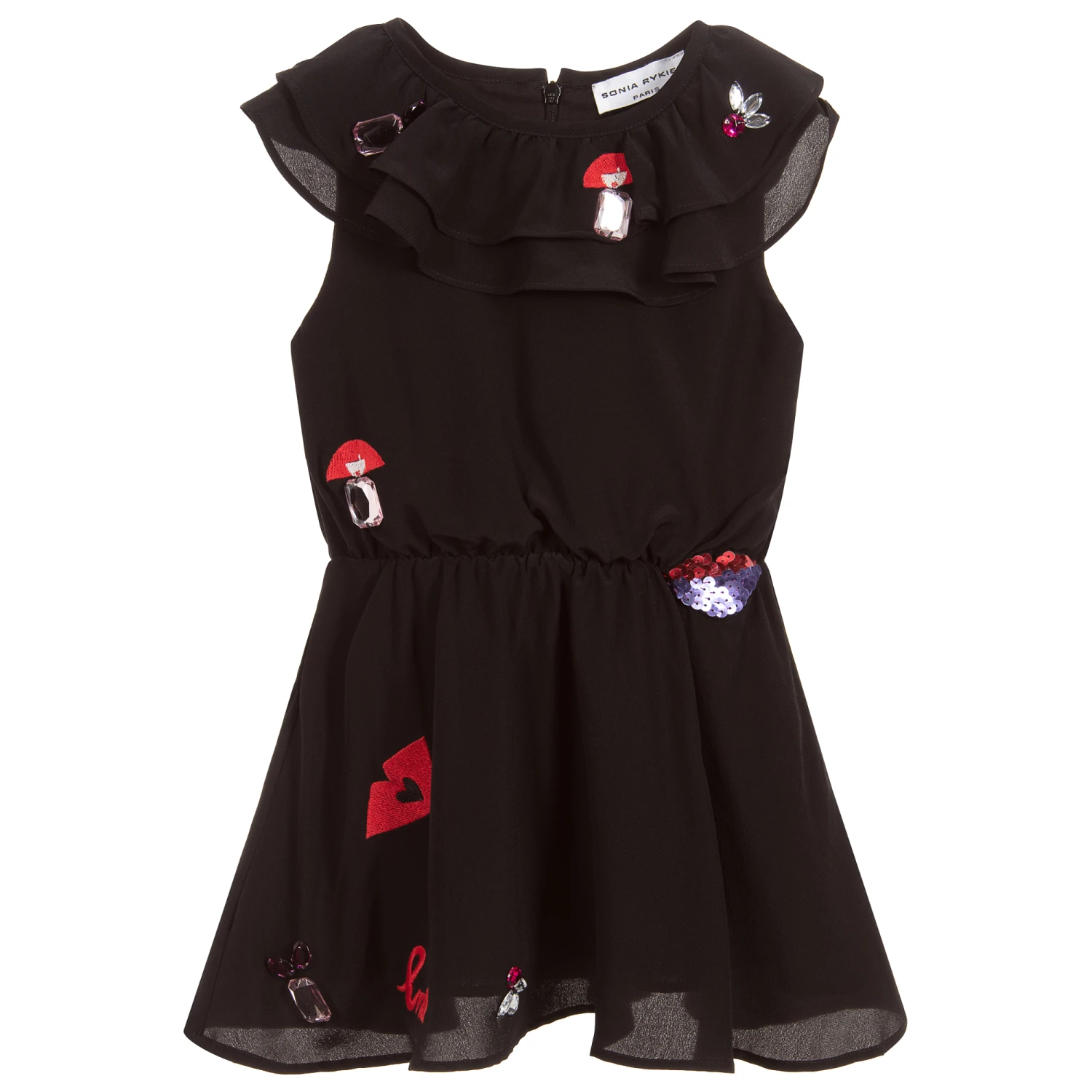 Sonia Rykiel Paris Girls Black Silk Dress 3 Sonia Rykiel Paris Girls Black Silk Dress