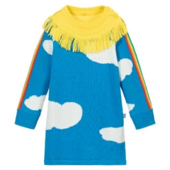 Stella McCartney Kids Blue Cotton Knitted Dress