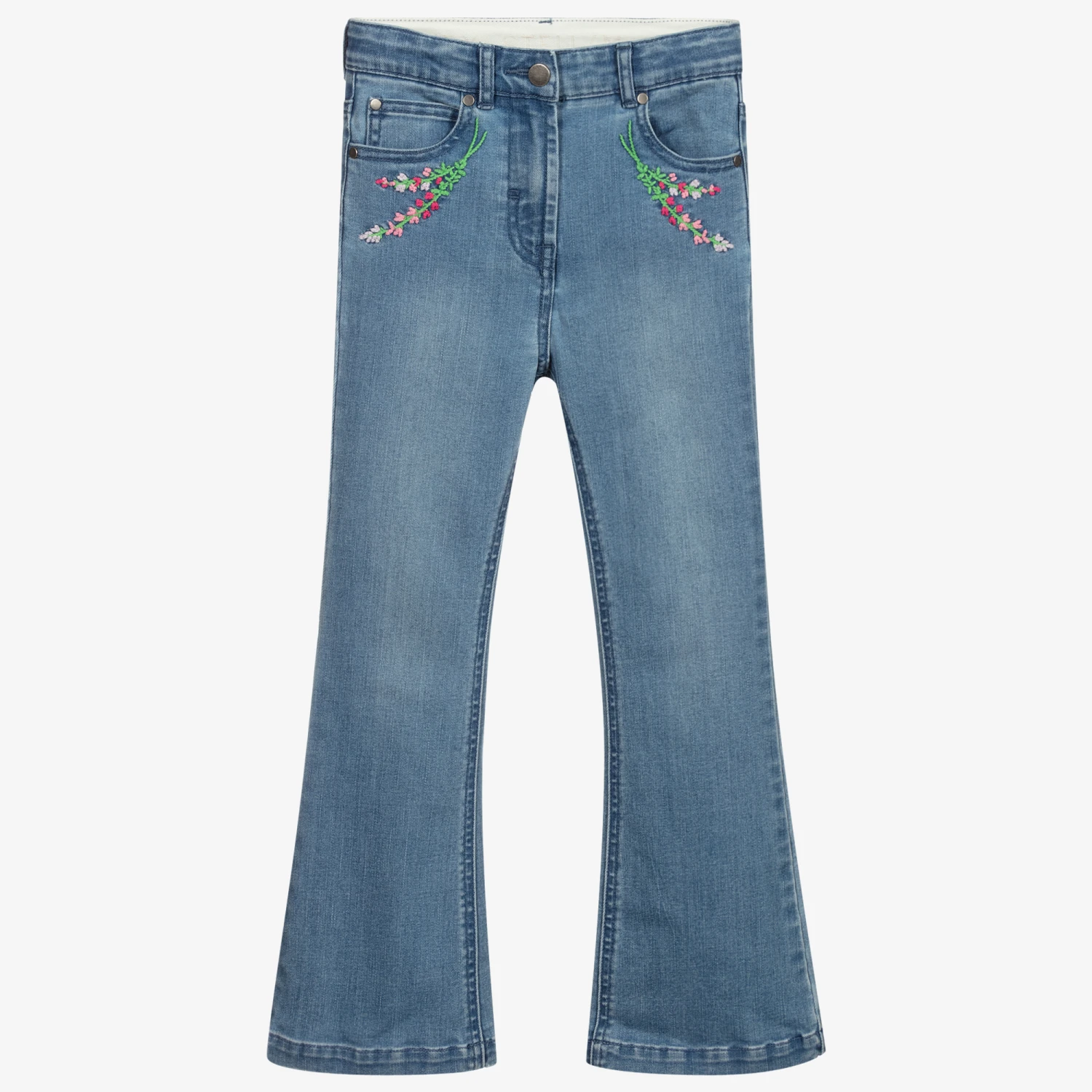 Stella McCartney Kids Girls Blue Flared Denim Jeans 3 Stella McCartney Kids Girls Blue Flared Denim Jeans
