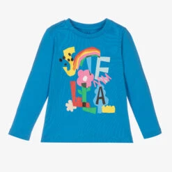 Stella McCartney Kids Girls Blue Organic Cotton Top