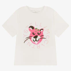 Stella McCartney Kids Girls Ivory & Pink Leopard T-Shirt