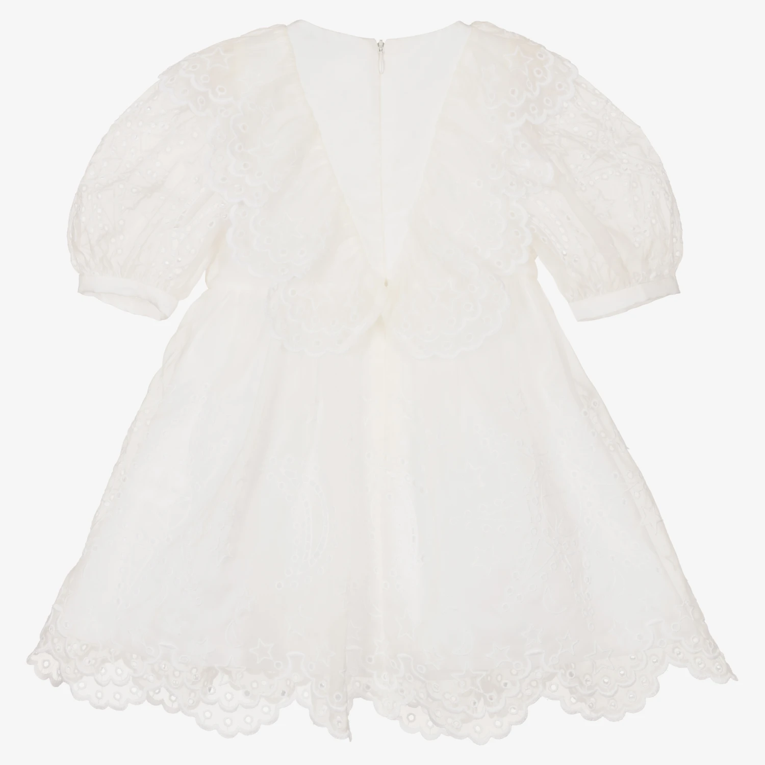 Stella McCartney Kids Girls Ivory Silk Dress 4 Stella McCartney Kids Girls Ivory Silk Dress - Image 2