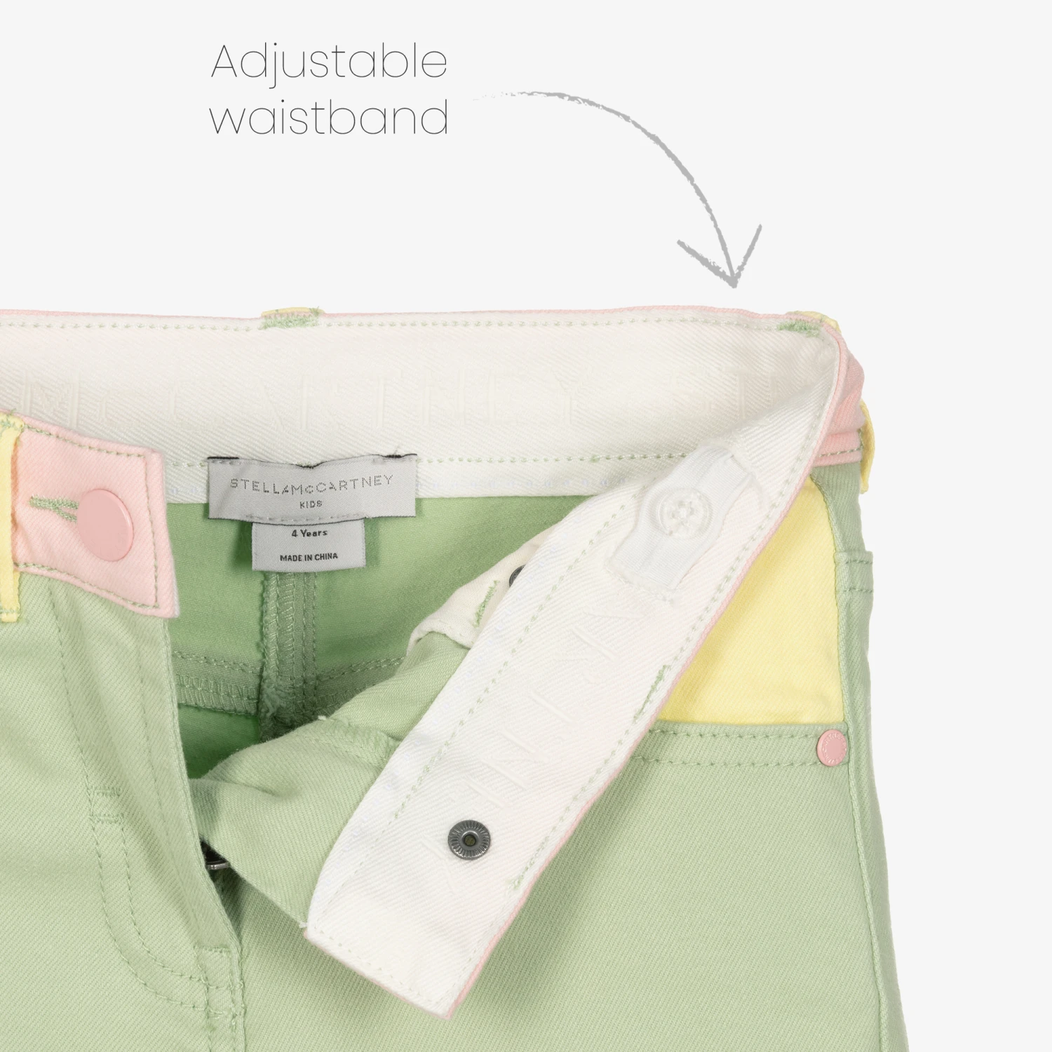 Stella McCartney Kids Girls Pastel Stripe Denim Jeans 5 Stella McCartney Kids Girls Pastel Stripe Denim Jeans - Image 3