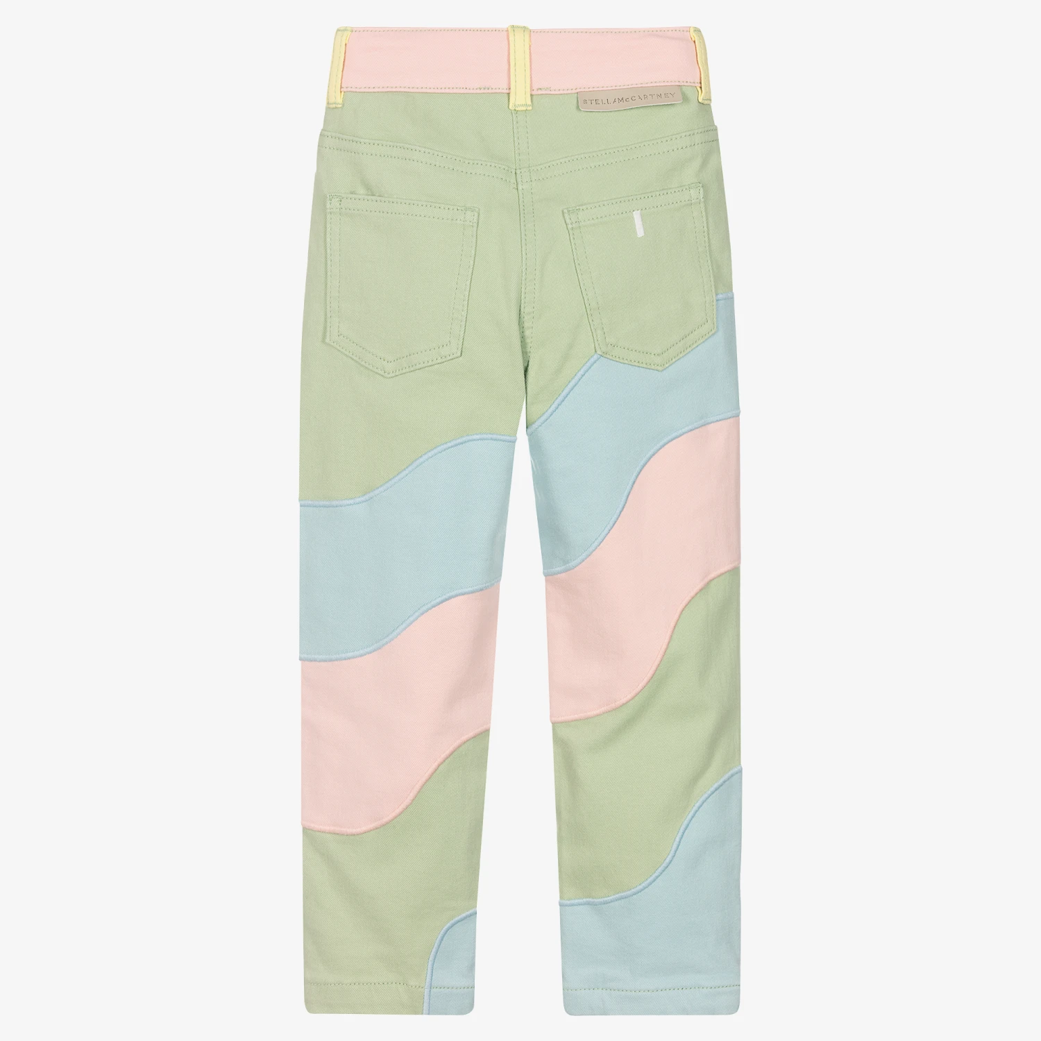 Stella McCartney Kids Girls Pastel Stripe Denim Jeans 4 Stella McCartney Kids Girls Pastel Stripe Denim Jeans - Image 2