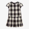 Tartine Et Chocolat Navy Blue & Ivory Check Dress