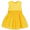 Tutto Piccolo Yellow Cotton & Tulle Dress