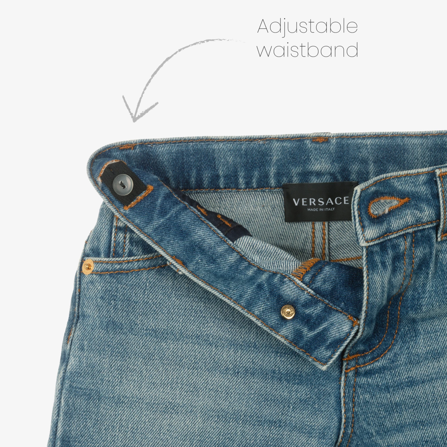 Versace Boys Mid-Blue Denim Jeans 6 Versace Boys Mid-Blue Denim Jeans - Image 4