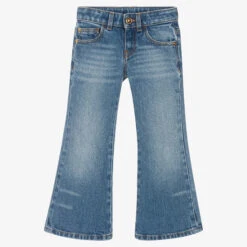 Versace Girls Blue Denim Flared Jeans