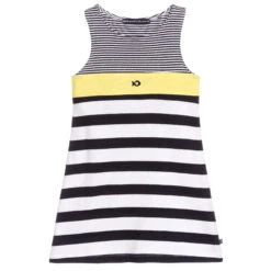 Week-end à La Mer Girls Blue & White Cotton Dress