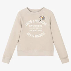 Zadig & Voltaire Zadig&Voltaire Girls Beige Logo Sweatshirt