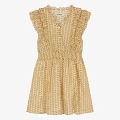 Zadig & Voltaire Zadig&Voltaire Girls Yellow Monogram Lurex Dress